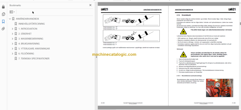 Sandvik LH621 Mining Loader Operator's and Maintenance Manual (L321D163 Swedish)