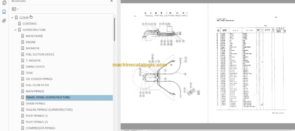 Hitachi MA125U Amphibious Soft Terrain Vehicle Parts Catalog & Equipment Components Parts Catalog