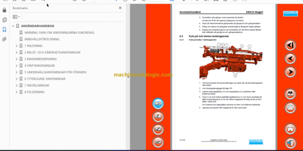 Sandvik DS512i Drill Rig Operator's and Maintenance Manual (122B78759-1 Swedish)