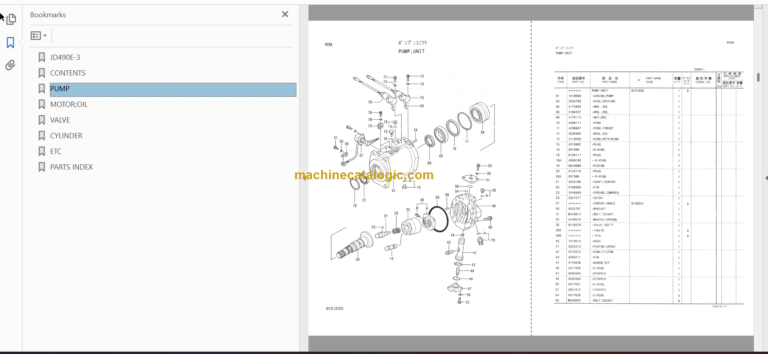 JD490E-3 Excavator Parts Catalog & Equipment Components Parts Catalog