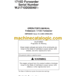 Timberjack 1710D Forwarder Operators Manual