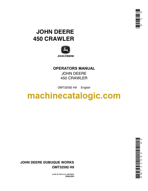 John Deere 450 Crawler Operators Manual (OMT32592)