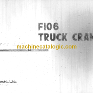 Hitachi F106 TRUCK CRANES PARTS LIST