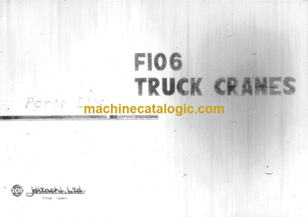 Hitachi F106 TRUCK CRANES PARTS LIST