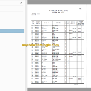 Hitachi EX20U-3 Excavator Parts Catalog & Equipment Components Parts Catalog