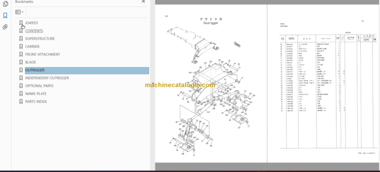 JD495D Wheeled Hydraulic Excavator Parts Catalog & Equipment Components Parts Catalog