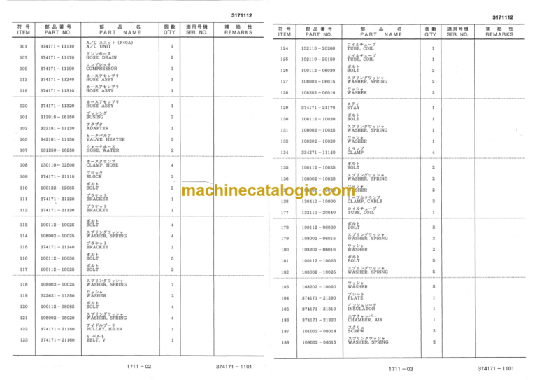 Furukawa FL345-1 Wheel Loader Parts Catalog