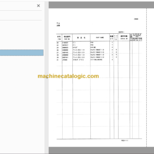 Hitachi MA145-5 Amphibious Soft Terrain Vehicle Parts Catalog & Equipment Components Parts Catalog