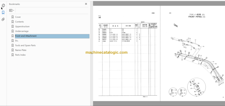 Hitachi MA145-5 Amphibious Soft Terrain Vehicle Parts Catalog & Equipment Components Parts Catalog