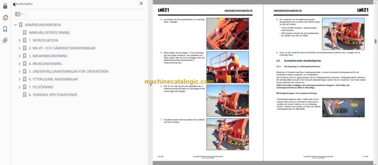 Sandvik LH621 Mining Loader Operator's and Maintenance Manual (L421D184 Swedish)