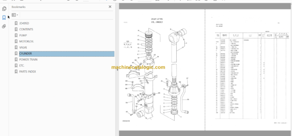 JD495D Wheeled Hydraulic Excavator Parts Catalog & Equipment Components Parts Catalog