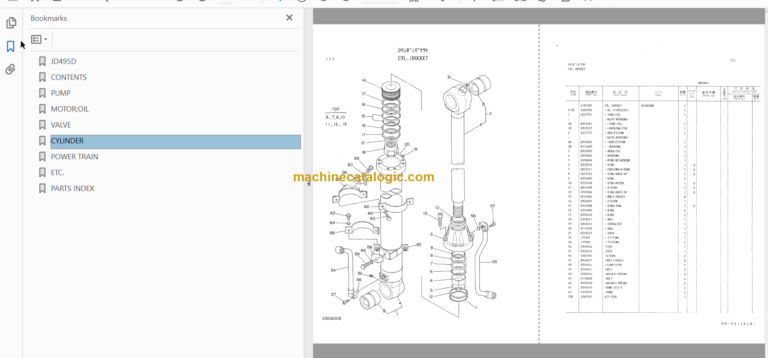 JD495D Wheeled Hydraulic Excavator Parts Catalog & Equipment Components Parts Catalog