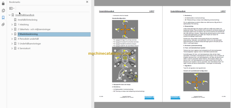 Sandvik LH517 Mining Loader Operator's and Maintenance Manual (L817D619 Swedish)