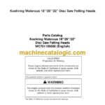 Koehring Waterous 18 20 22 Disc Saw Felling Heads Parts Catalog