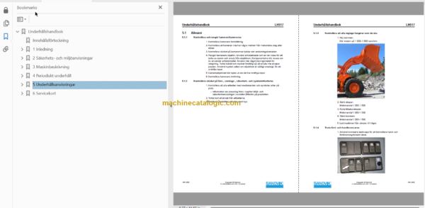 Sandvik LH517 Mining Loader Operator's and Maintenance Manual (L817D619 Swedish)