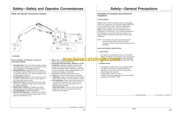 John Deere 853JH 903JH 909JH Tracked Harvester Operators Manual (OMT238858)