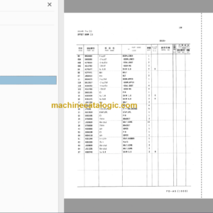 Hitachi EX20UR Excavator Parts Catalog & Equipment Components Parts Catalog