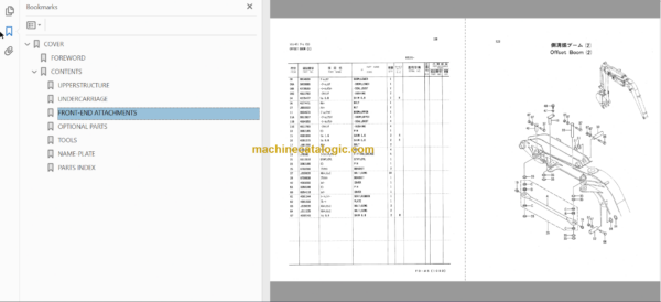 Hitachi EX20UR Excavator Parts Catalog & Equipment Components Parts Catalog