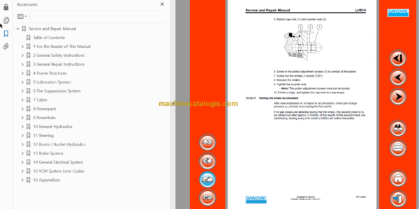 Sandvik LH514 Mining Loader Service and Parts Manual (L814D988)