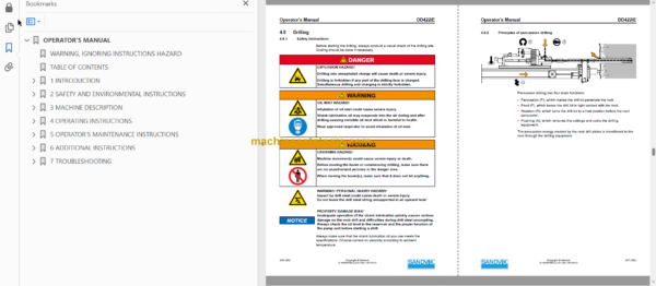 Sandvik DD422iE Drill Rig Operator's and Maintenance Manual (117D38013-1)