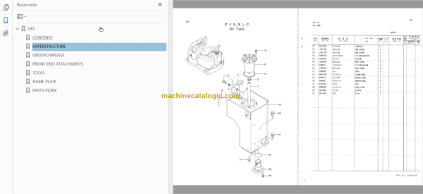 Hitachi EX5 Excavator Parts Catalog & Equipment Components Parts Catalog