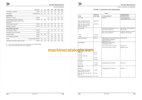 JCB 535-140 Laoadalls Operator Manual