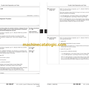 John Deere POWERTECH 4.5L & 6.8L Diesel Engines Level 12 Electronic Fuel System With Stanadyne DE10 Pump Technical Manual (CTM331)