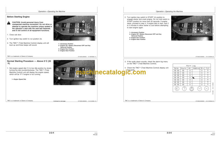 John Deere 853JH 903JH 909JH Tracked Harvester Operators Manual (OMT238858)