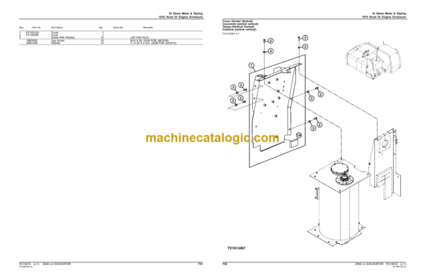 John Deere 200D LC Excavator Parts Catalog (PC10015) PIN:1FF200DX_ _D510001-