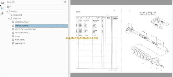 Hitachi EX20UR Excavator Parts Catalog & Equipment Components Parts Catalog