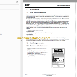 Sandvik LH621 Mining Loader Operator’s and Maintenance Manual (L521D195 Swedish)