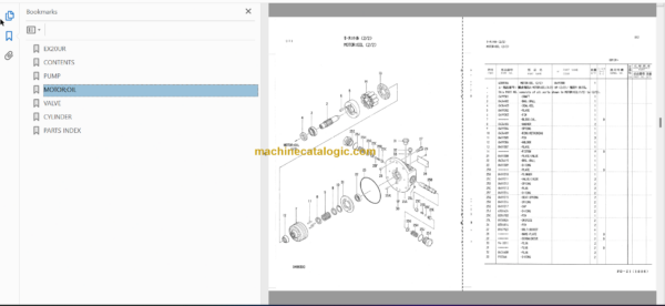 Hitachi EX20UR Excavator Parts Catalog & Equipment Components Parts Catalog