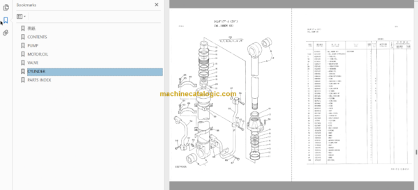 JD590D Hydraulic Excavator Parts Catalog & Equipment Components Parts Catalog