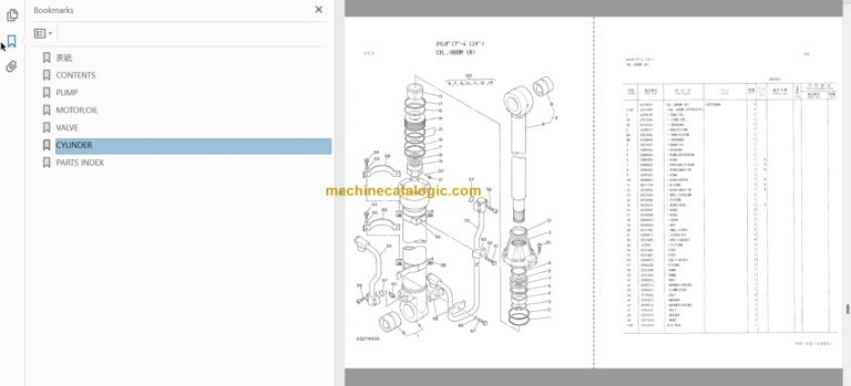JD590D Hydraulic Excavator Parts Catalog & Equipment Components Parts Catalog