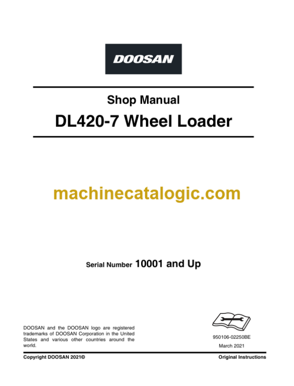 Doosan DL420-7 Wheel Loader Shop Manual