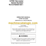 John Deere 1270D Harvester Operator's Manual (SN WJ1270D001001-)