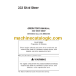 John Deere 332 Skid Steer Operators Manual (OMT205052)