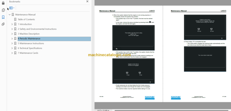 Sandvik LH517 Mining Loader Operator's and Maintenance Manual (L817D621 English)