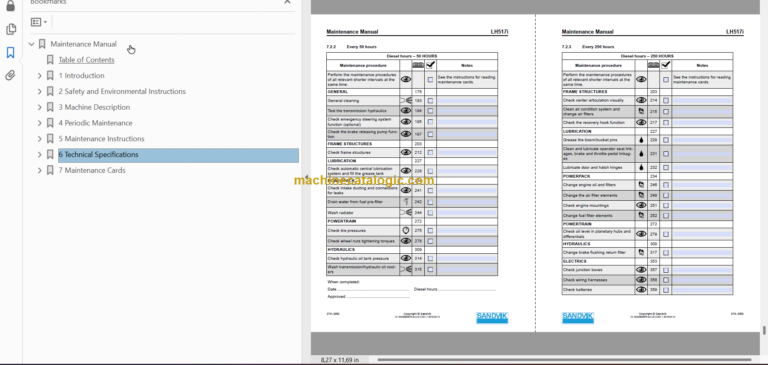 Sandvik LH517 Mining Loader Operator's and Maintenance Manual (L817D621 English)