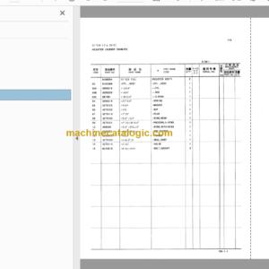 Hitachi EX20UR-2 Excavator Parts Catalog & Equipment Components Parts Catalog