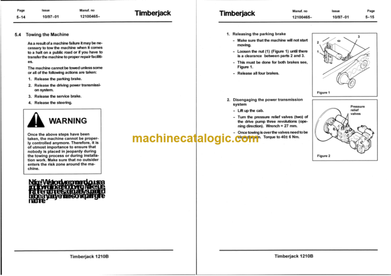 Timberjack 1210B Forwarder Operator and Maintenance Manual
