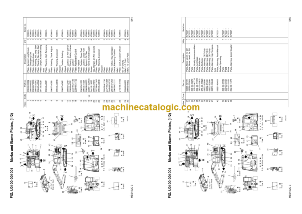 Komatsu HB215LC-3 Hybrid Excavator Parts Book