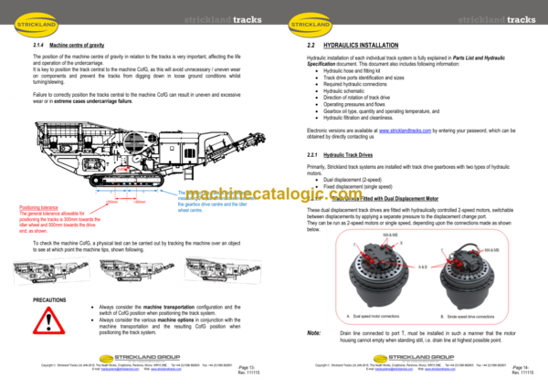 Strickland Installation Operator's and Maintenance Manual Strickland Installation TABLE OF CONTENTS: