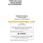 John Deere 1270D Harvester Operator's Manual (SN WJ1270D000393-)