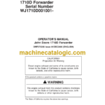 Timberjack 1710D Forwarder Operators Manual (SN WJ1710D001001-)