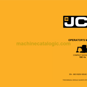 JCB 19C-1e Compact Excavator Operators Manual