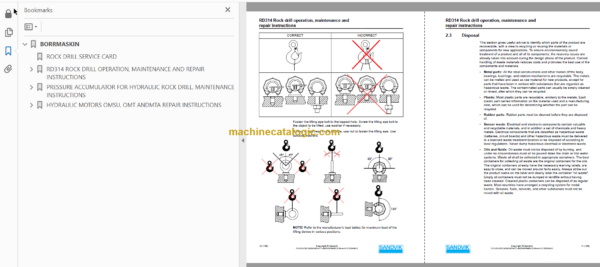 Sandvik DS512i Drill Rig Service and Parts Manual(120B68009-1)