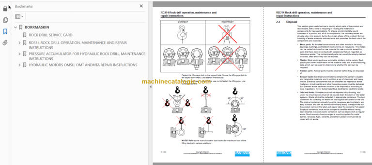 Sandvik DS512i Drill Rig Service and Parts Manual(120B68009-1)
