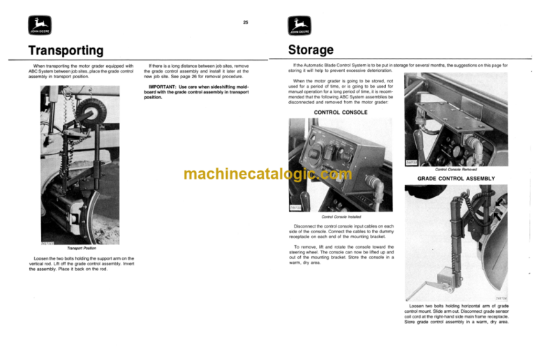 John Deere JD670 JD670-A AND JD672-A Motor Graders Blade Control System Operators Manual (OMT65038)