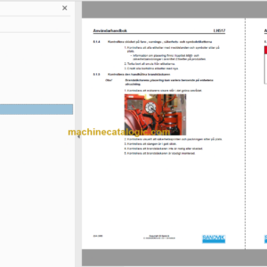 Sandvik LH517 Mining Loader Operator’s and Maintenance Manual (L817D659 Swedish)